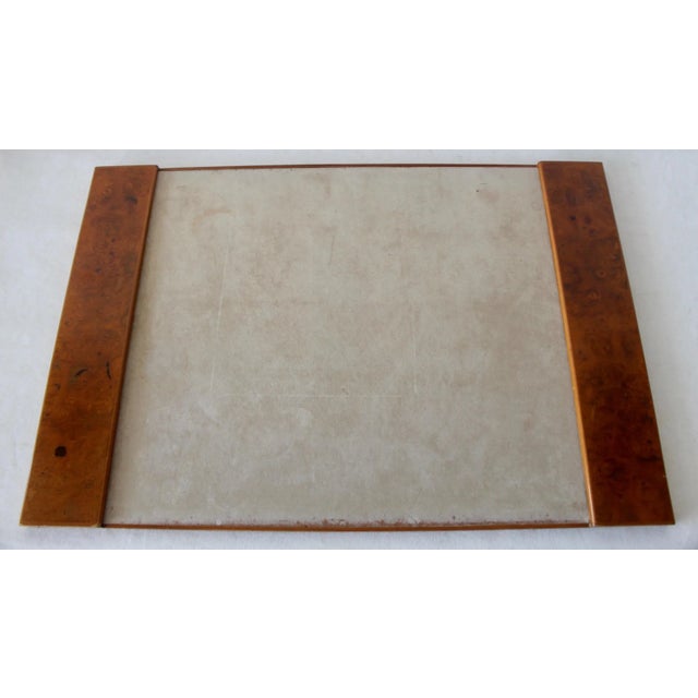 Gucci Gucci Style Italian Burl Wood Desk Pad Pen Holder and Notepad Holder, 1970s Vintage For Sale - Image 4 of 11