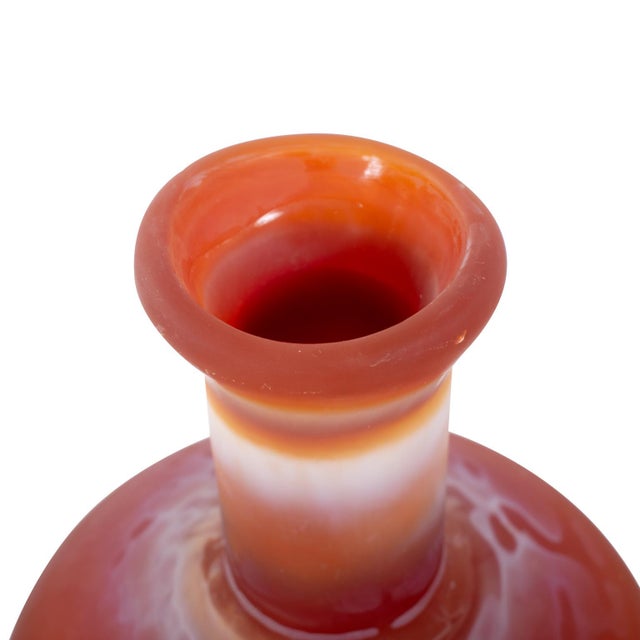 Contemporary Mercer Glass Capped Bottle in Tangerine- Short For Sale - Image 3 of 9