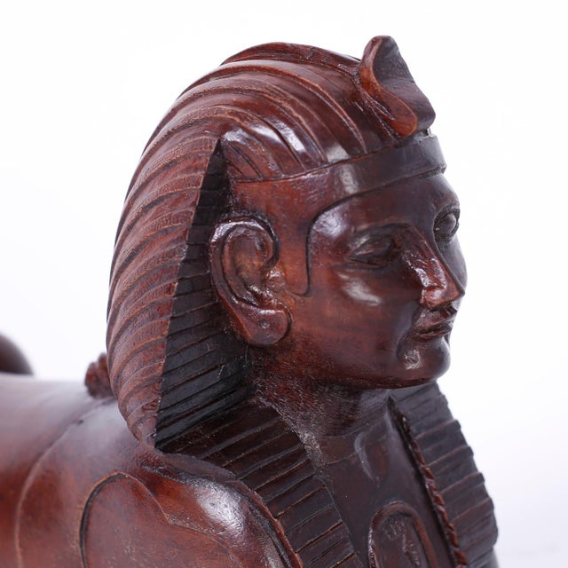 Carved Wood Sphinx Chairish