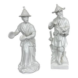 1970s Pair of Fitz and Floyd Blanc De Chine Asian Figures.