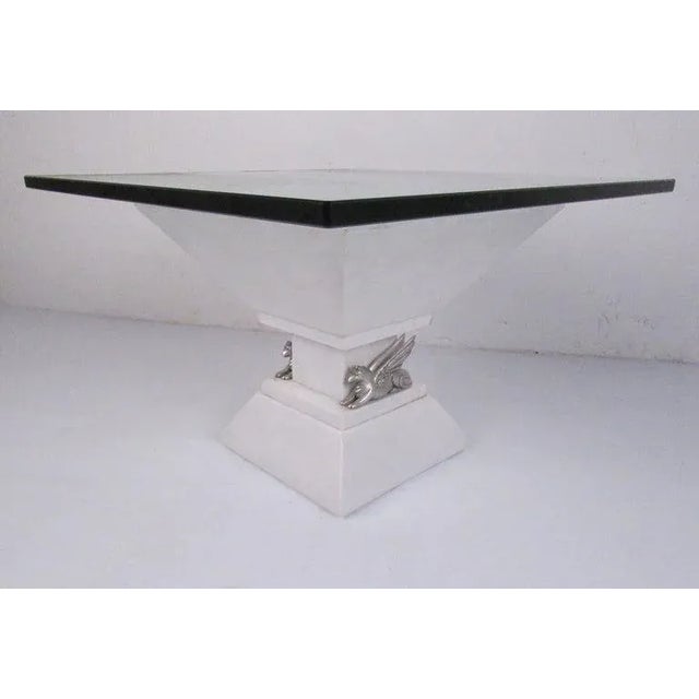 This vintage tessellated stonemarble inlaid pedestal makes a unique coffee table base or display pedestal. Unique Griffin...