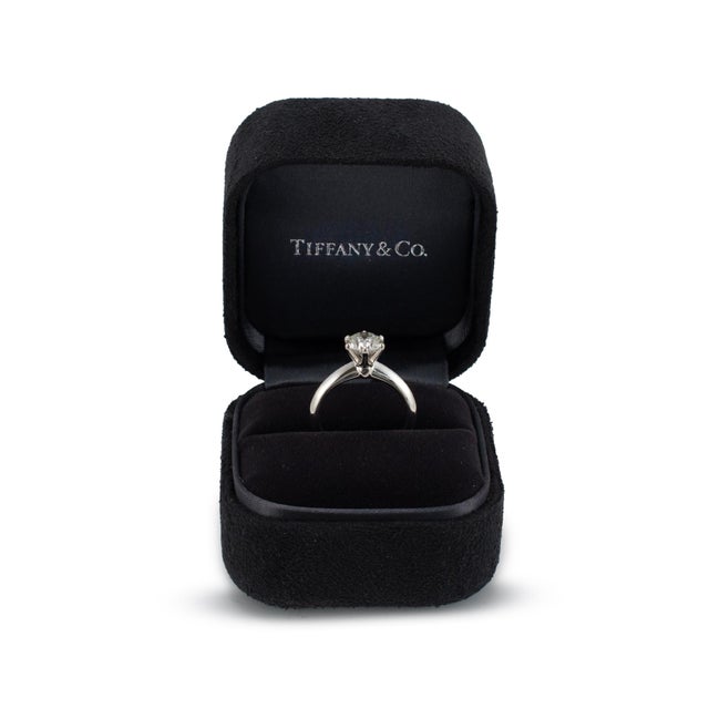 Tiffany & Co. The Tiffany Setting Platinum Gia 1.24ct Diamond Engagement Ring, Size 4.5 For Sale - Image 9 of 11