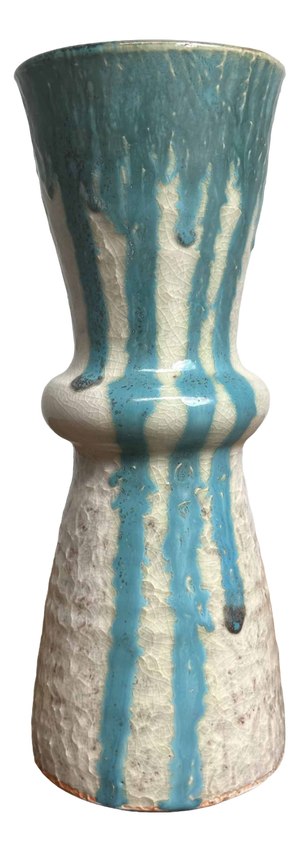 Agano Yaki Glazed Ceramic Ikebana Flower Vase, Japan, 1960s
