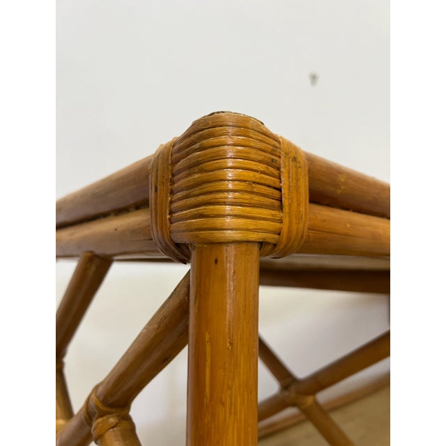 Vintage Coastal Chic Rattan Etagere For Sale - Image 10 of 12