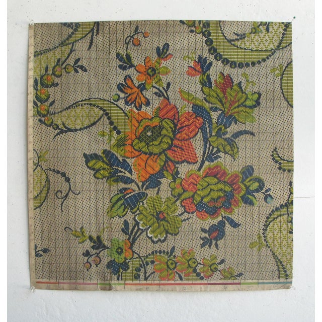 19th c. French original textile design. Gouache on paper. Each design is a one-of-a-kind, hand-painted work. The designs...