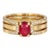 Split Shank Oval Ruby Engagement Silver, Gold Ring, Size 9.5 For Sale