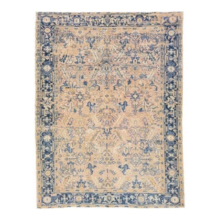 1920s Allover Persian Antique Heriz Peach Wool Rug For Sale
