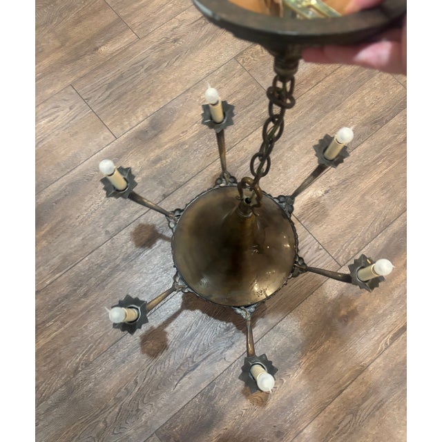 Dramatic Metal Empire Chandelier For Sale - Image 11 of 12