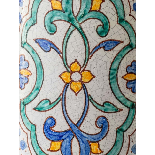 Spanish Moorish Hand-Painted Ceramic Table Lamp For Sale - Image 13 of 17