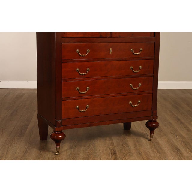 Grange French Louis Philippe Cherry Cane Door Armoire Cabinet For Sale - Image 9 of 18