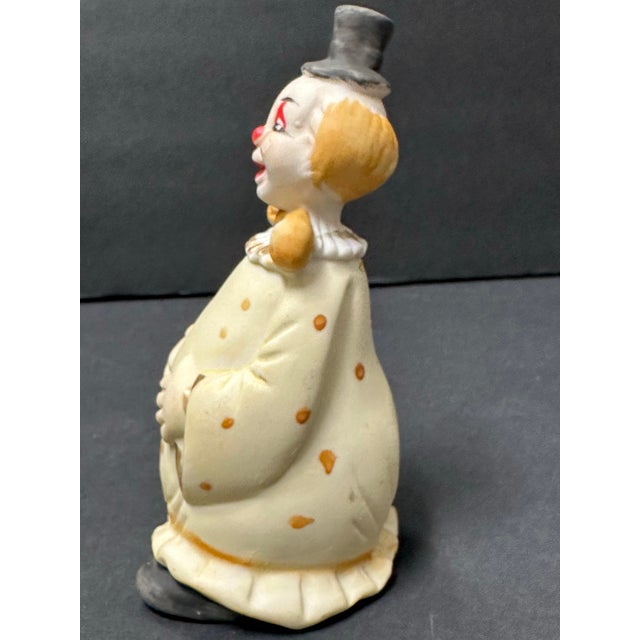 Late 20th Century Porcelain Yellow Polka Dots Clown Bell For Sale - Image 4 of 9