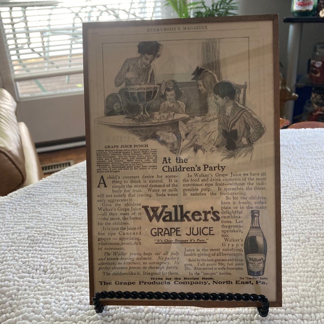 Turn of the Century Advertisement for Walker’s Grape Juice Chairish