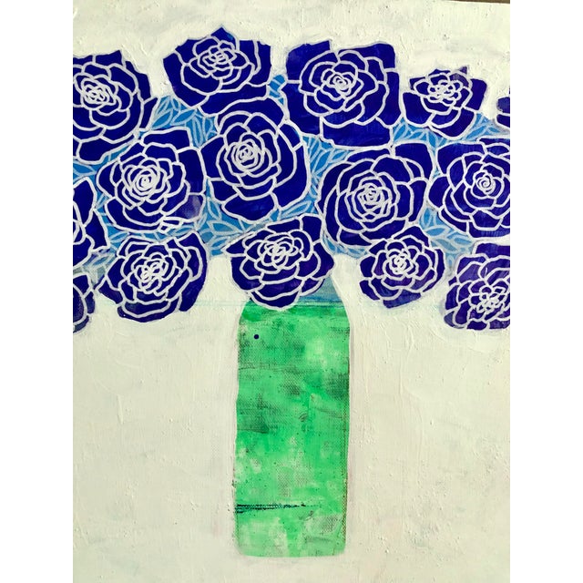 Contemporary Cassandra Auker Original Painting “Purple Roses, Green Vase” For Sale - Image 3 of 3