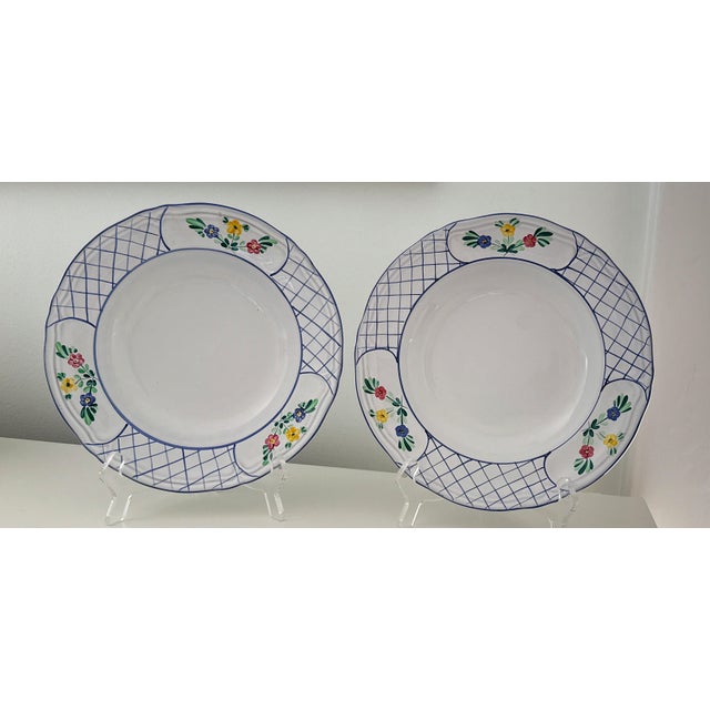French Country Herend Village Lattice Hill Dinner Plates & Soup Bowls - 4 PCS For Sale - Image 3 of 12