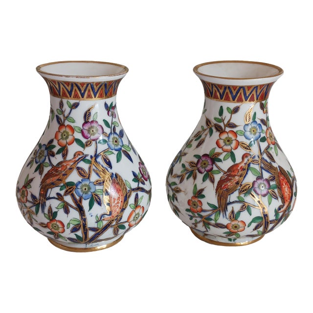 Tiffany & Co. Royal Crown Derby Vases Imari Style Early 20th C. -a Pair For Sale