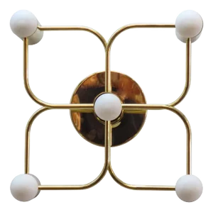 Five-Light Brass Wall Light by Leola, 1970