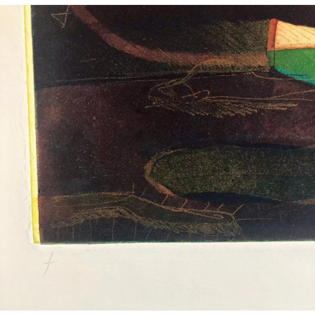 Abstract Modernist Colorful Bold Monoprint Monotype Painting Print Pierre Obando, 1997 For Sale - Image 4 of 5