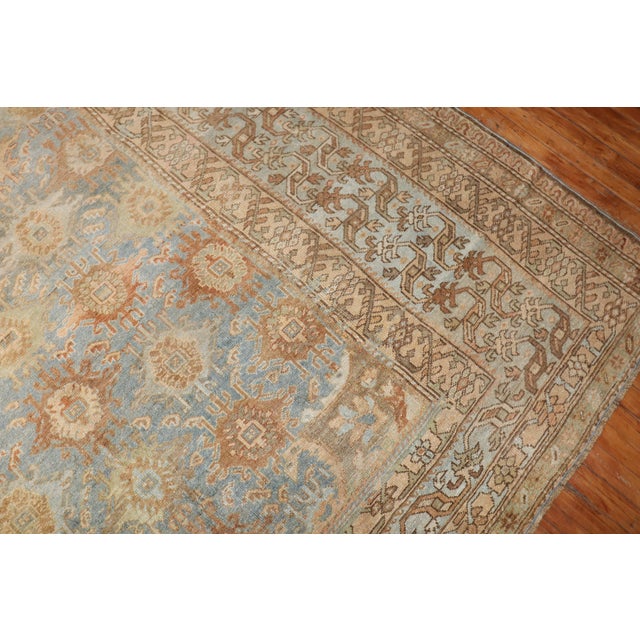 Antique Light Blue Malayer Corridor Rug - 8' x 19'4" For Sale - Image 11 of 11