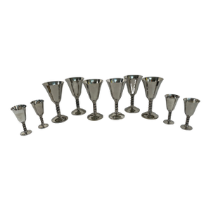 Vintage Silverplated Spanish Roma Wine and Aperitif Goblets - Set of 10