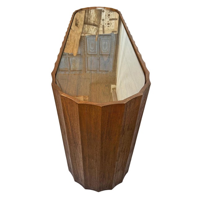 Scalloped Oval Wood Console Table For Sale - Image 4 of 15