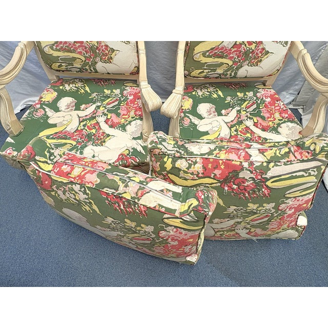 Late 20th Century Classic French Bergère Chairs - A Pair For Sale - Image 13 of 18