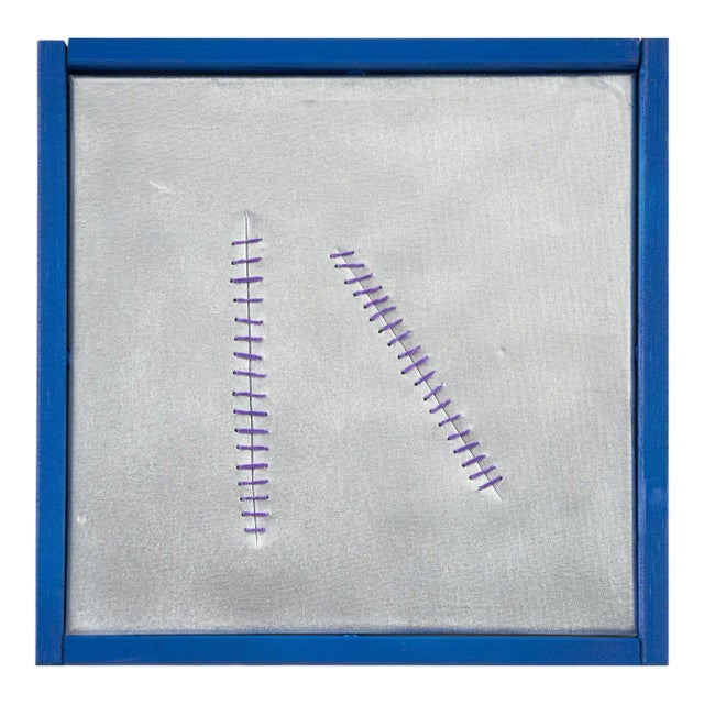 Seams on Silver - Original Acrylic Painting by Mario Bigetti - 2020 2020 For Sale