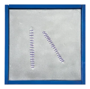 Seams on Silver - Original Acrylic Painting by Mario Bigetti - 2020 2020