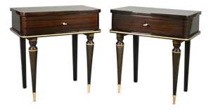 Mid-Century French Macassar Ebony Bedside Cabinets, 1970s, Set of 2