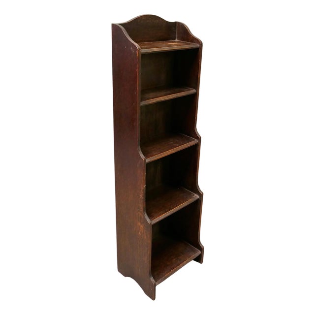 Art Deco Slim Bookcase in Golden Oak, 1900 For Sale