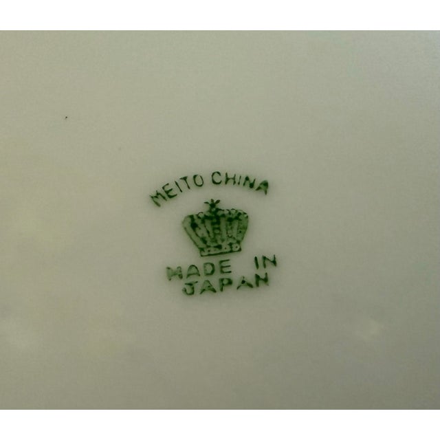 Vintage Meito China Hand Painted Floral Dinner Plates - Set of 6 For Sale - Image 11 of 12
