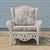 Late 20th Century Vintage White Wicker Large Wingback Lounge Chair W/ Toile Cushions For Sale In Washington DC - Image 6 of 15