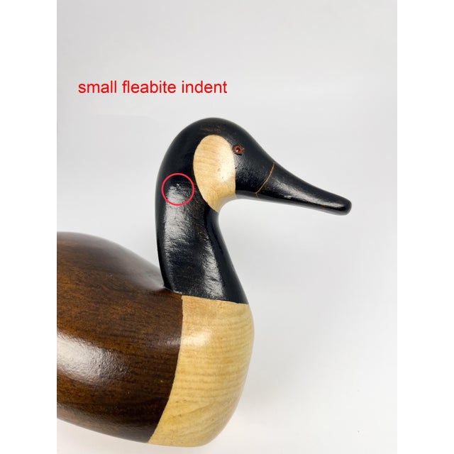 Vintage Hand Carved 7.5" Wood Canada Goose Decoy by Jim Harkness For Sale - Image 13 of 14