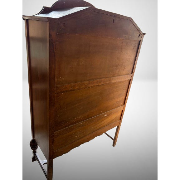 Antique 1920s Jacobean Revival Walnut Dining Room China Cabinet / Bookcase For Sale - Image 10 of 10