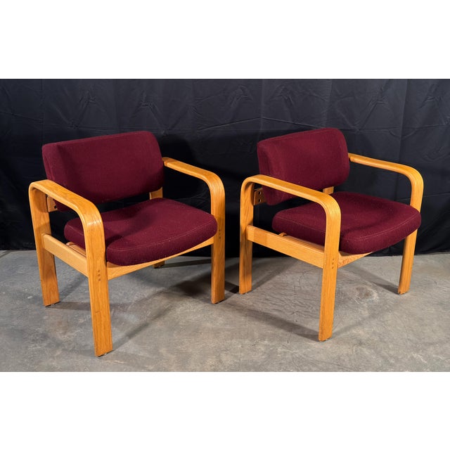 Milo Baughman for Thayer Coggin Bentwood Oak Lounge Chairs, 1980s - A Pair For Sale - Image 10 of 14