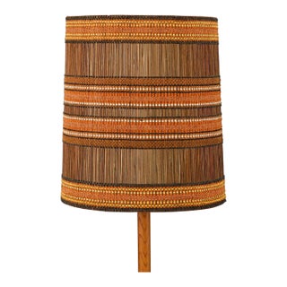 Large Maria Kipp Lampshade With Black, Sienna, and Burnt Orange Stripes, 1960s For Sale