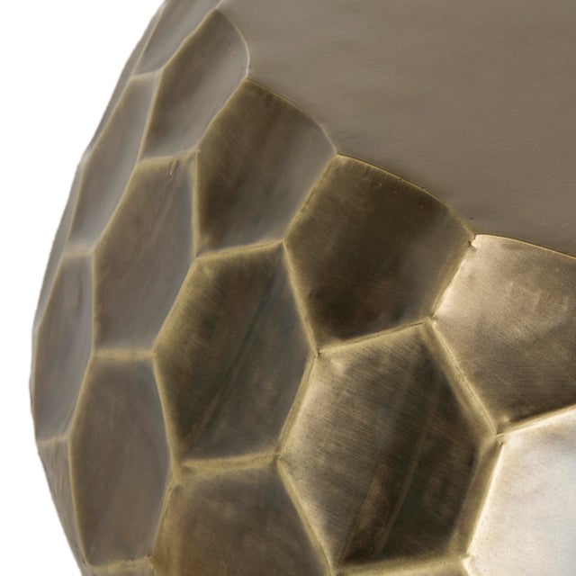 Modern Honeycomb Coffee Table in Antique Brass For Sale - Image 3 of 5