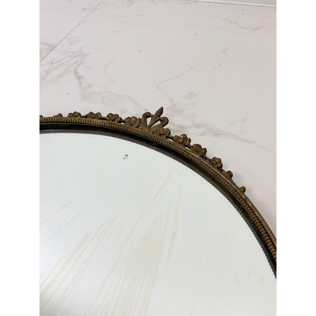 Oval Wall Mirror with Brass Edge in the style of Gio Ponti, 1950s For Sale - Image 10 of 12