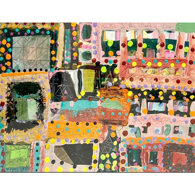 Lynne Golob Gelfman, American (1944-2020) Composition in Pink Acrylic on paper Hand signed and dated recto Sheet: 22.5 x...