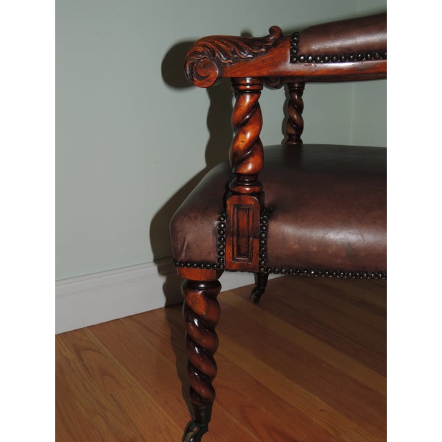 Theodore Alexander Carved Desk Chair on Castors For Sale - Image 11 of 12