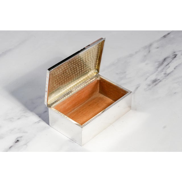 Silver Stunning High Quality Antique Art Deco Gold and Sterling Silver Trinket Jewelry Cigarette Box Home Decor For Sale - Image 8 of 14