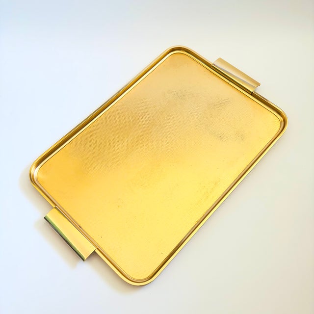 Mid-Century Modern Large MCM Gold Aluminum Tray by Woodmet Limited, England For Sale - Image 3 of 14