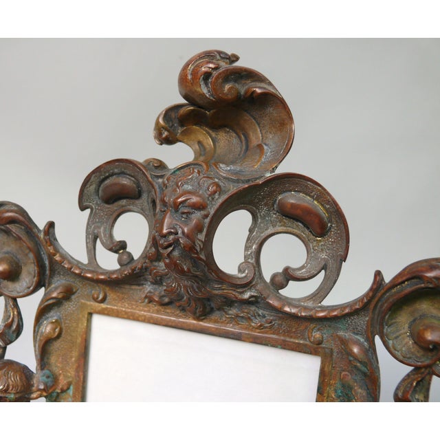 Neo-Baroque Picture Frame with Neptune, Putti and Shells, Bronze, Germany, 1890s For Sale - Image 6 of 18