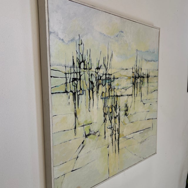 Mid-Century Modern Mid-Century Modern Abstract Painting Signed by the Artist For Sale - Image 3 of 10