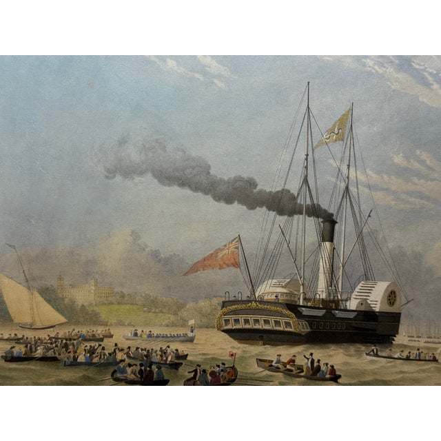 HMY Victoria & Albert off Osborne House c.1852 – Royal Steam Yacht in the Solent, 19th-Century British Marine Watercolour...