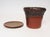 Mid-Century Modern Vintage Crimson and Slate Studio Ceramic Planter With Saucer by Deanna Nichols For Sale - Image 3 of 18