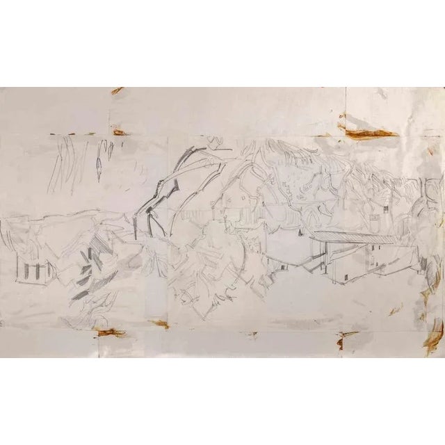 Cityscape is a Pencil Drawing realized by Reynold Arnould (Le Havre 1919 - Parigi 1980). Good condition, except for some...