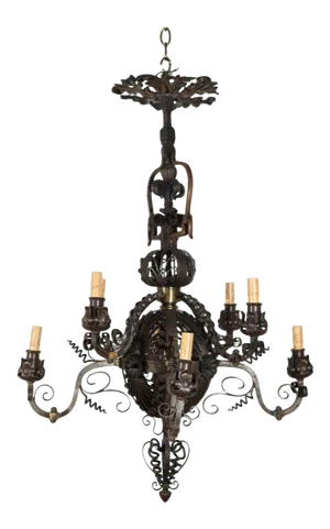 Early 20th Century Iron French Chandelier