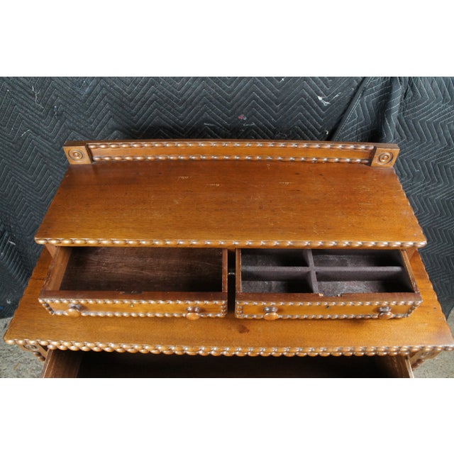 Early 20th Century Antique Victorian Arts & Crafts Walnut Stepback Dresser Chest of Drawers For Sale - Image 5 of 12