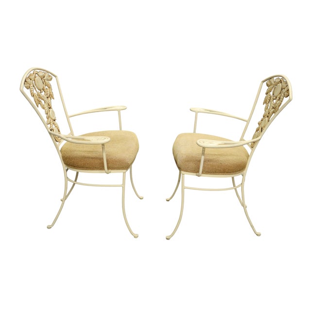 White Brown Jordan Mid Century Three Piece Pomegranate Iron Patio Set For Sale - Image 8 of 13