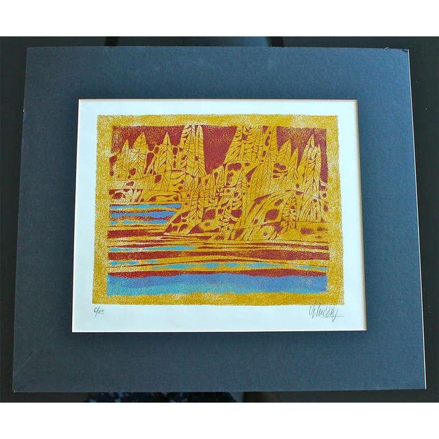 Actual image size is 10.5 x 13.5. Original serigraph silkscreen prints by German/Canadian expressionist Yargo de Lucca...